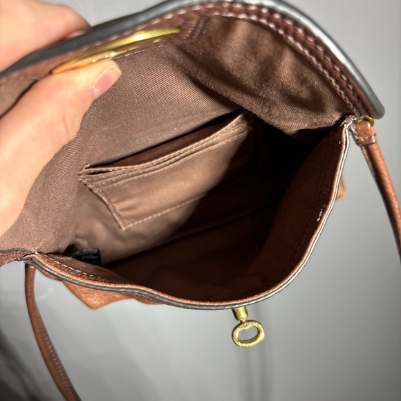 Fossil Monica Brown Pebbled Leather Crossbody Bag - Picture 5 of 5